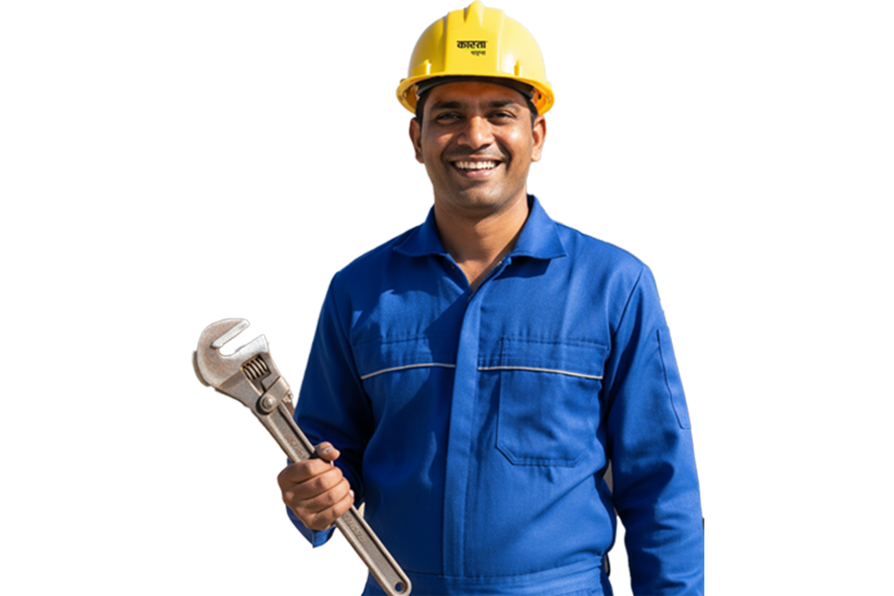 happy-indian-plumber-standing